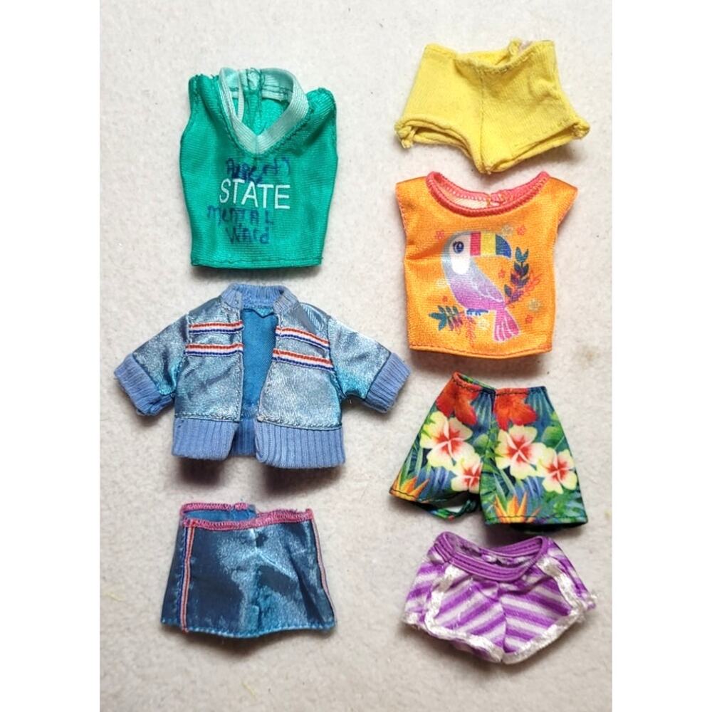Barbie Clothes Lot 7pc Lost Birthday Tropical Shorts & Tops Jacket 2 Sets